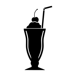 Silhouette Sundae - Classic Ice Cream Drink Icon
