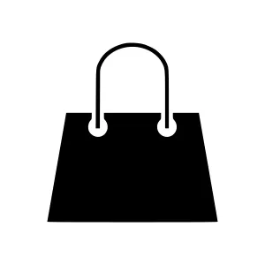 Black Shopping Bag Icon - Vector Illustration