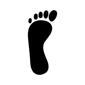 Footprint Icon - Black Silhouette