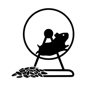 Silhouette Hamster Wheel Graphic