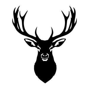 Silhouette Deer Head Emblem