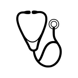 Black Stethoscope Icon - Medical Illustration