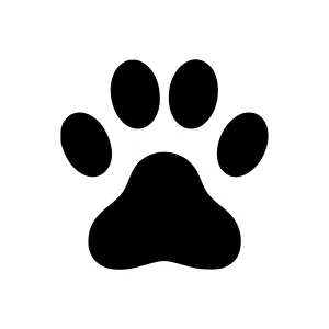 Black Paw Print Icon - Vector Illustration