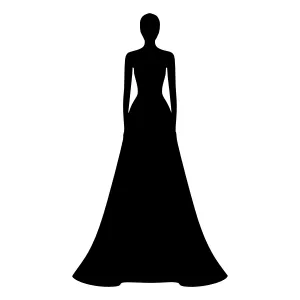 Silhouette Wedding Dress - Elegant Black Outline