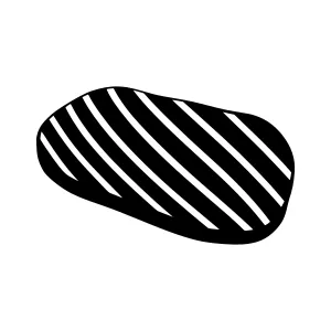 Black & White Stripe Pebble Icon
