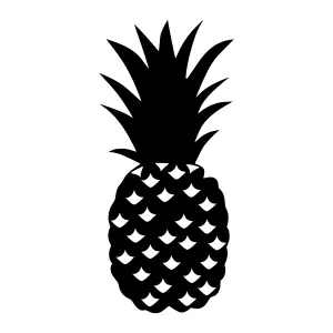 Black Pineapple Silhouette Vector Graphic