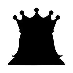 Black Crown Silhouette Vector Icon