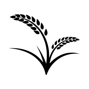 Rice Sprout Icon - Black Outline