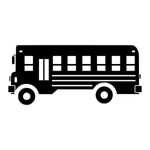 School Bus Icon - Black Silhouette