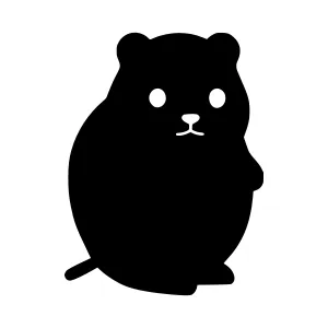 Cute Hamster Silhouette Vector Icon
