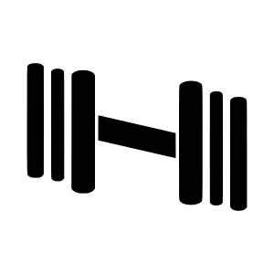 Black Dumbbell Icon - Fitness Vector Graphic