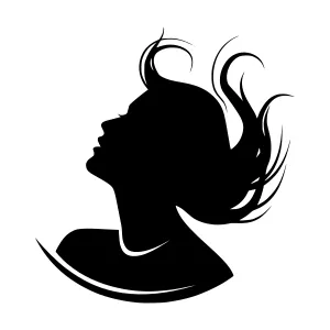 Silhouette Woman Head Profile - Elegant Beauty Icon