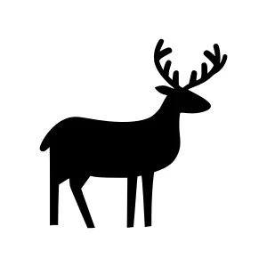 Black Deer Silhouette Vector Icon