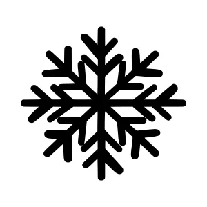 Black Snowflake Icon - Minimalist Vector