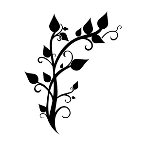 Black Floral Vine Graphic Element