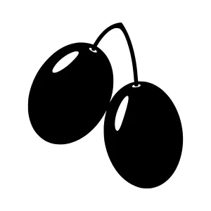 Black Cherries Silhouette Vector Illustration