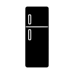 Minimalist Refrigerator Icon - Black & White