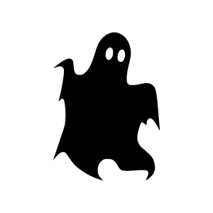 Black Ghost Silhouette Vector Icon