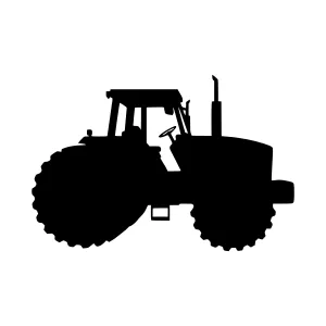 Black Silhouette Tractor Vector Illustration
