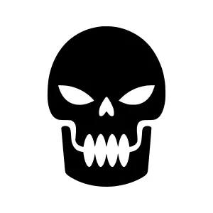 Black Skull Icon - Minimalist Vector Illustration