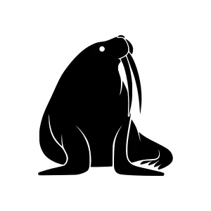 Walrus Silhouette Logo Icon