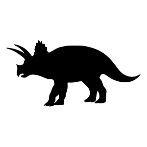Black Silhouette Triceratops Dinosaur