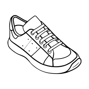Black Leather Shoe Outline - Minimalist Vector Illustration