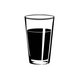 Black Glass of Water - Minimalist Icon