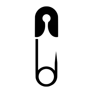Safety Pin Icon - Black Outline