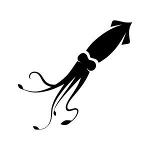 Black Silhouette Squid Icon