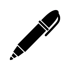 Black Pen Icon - Simple Line Art