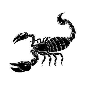 Black Silhouette Scorpion Vector Illustration