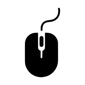 Black Mouse Icon - Vector Illustration