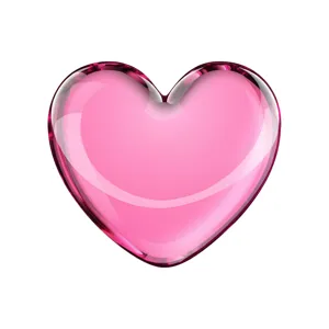 Pink Heart Icon - Transparent 3D Illustration