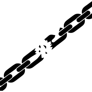 Broken Chain Icon - Vector Illustration