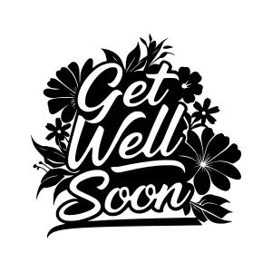 Get Well Soon Floral Graphic Design