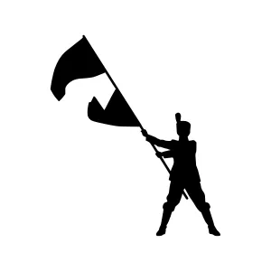 Silhouette Flag Bearer - Vector Illustration
