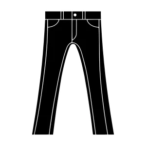 Black Jeans Silhouette Vector Icon