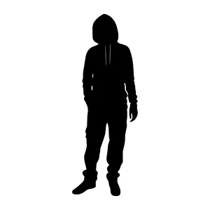 Silhouette of a Person in Hoodie