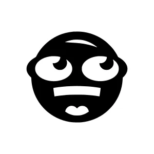 Black Silhouette Sad Face Emoji Icon