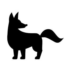 Black Silhouette Fox Vector Icon