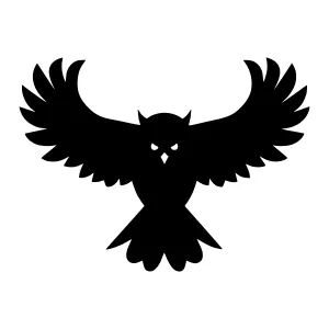 Black Owl Silhouette Vector Graphic