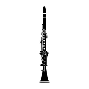 Black Clarinet Icon - Vector Illustration