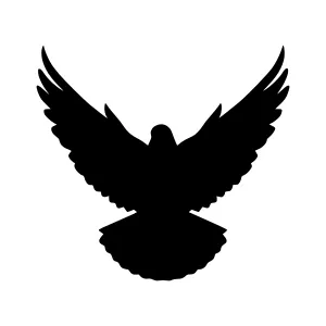 Black Dove Silhouette Vector Icon