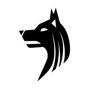 Black Wolf Head Silhouette Vector Graphic