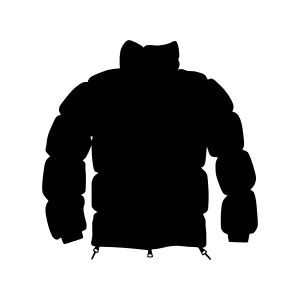 Black Puffer Jacket Silhouette Vector