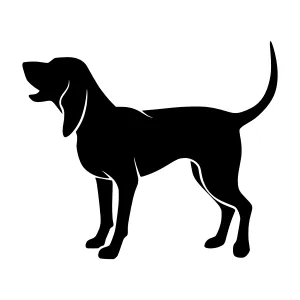Black Beagle Silhouette Vector Illustration