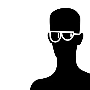 Silhouette Man Glasses - Minimalist Vector Icon