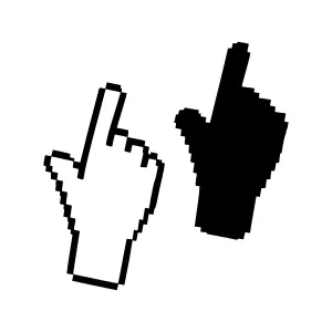 Pixelated Hand Click - Digital Icon