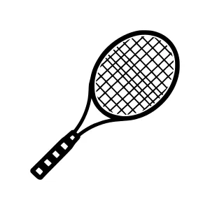 Tennis Racket Icon - Black Outline
